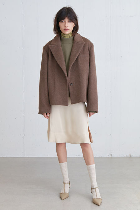 Short Wool Blend Coat | OAK + FORT